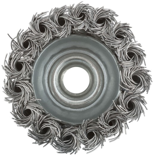 Корщетка, тип "чашка", гайка М14, стальная витая проволока  65 мм