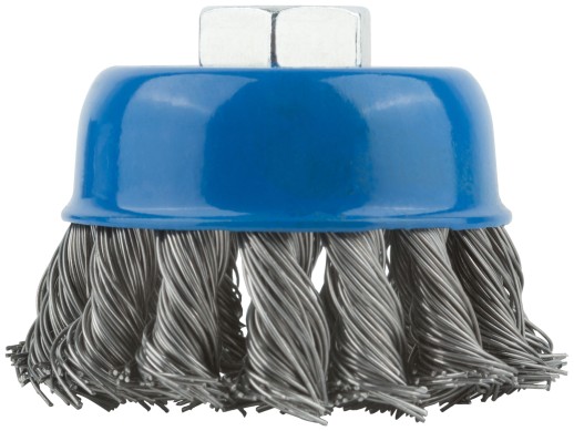 Корщетка, тип "чашка", гайка М14, стальная витая проволока  65 мм