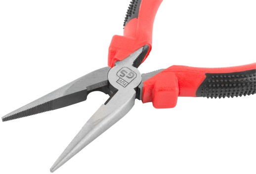 Тонконосы "Стандарт", красно-черные пластиковые ручки, полированная сталь 165 мм