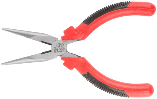 Тонконосы "Стандарт", красно-черные пластиковые ручки, полированная сталь 165 мм