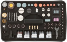 Гравировальная машина 130 Вт; 10000-35000 об/мин; 2,4/3,2 мм; БС щеток; набор насадок 218 шт.; кейс