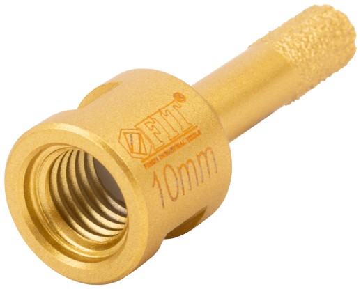 Коронка кольцевая для УШМ, М14, по керамограниту, камню и кафелю алмазная, вакуумное спекание 10х60 мм