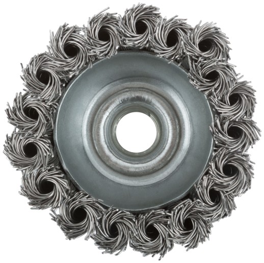 Корщетка, тип "чашка", гайка М14, стальная витая проволока 75 мм