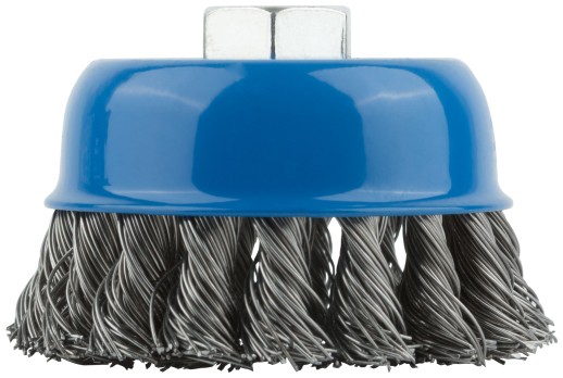 Корщетка, тип "чашка", гайка М14, стальная витая проволока 75 мм