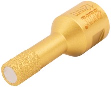 Коронка кольцевая для УШМ, М14, по керамограниту, камню и кафелю алмазная, вакуумное спекание 12х60 мм