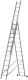 Лестница трехсекционная алюминиевая усиленная, 3 х 12 ступеней, H=343/594/841 см, вес 17,83 кг