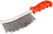 Корщетка с изогнутой пластиковой ручкой стальная тип А