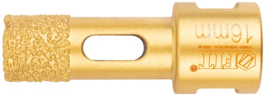 Коронка кольцевая для УШМ, М14, по керамограниту, камню и кафелю алмазная, вакуумное спекание 16х60 мм