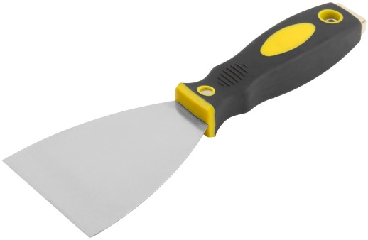 Шпатель для удаления ржавчины Профи, толщ. лезвия 1 мм, двухкомп.ручка с метал.бойком 3" (75 мм)