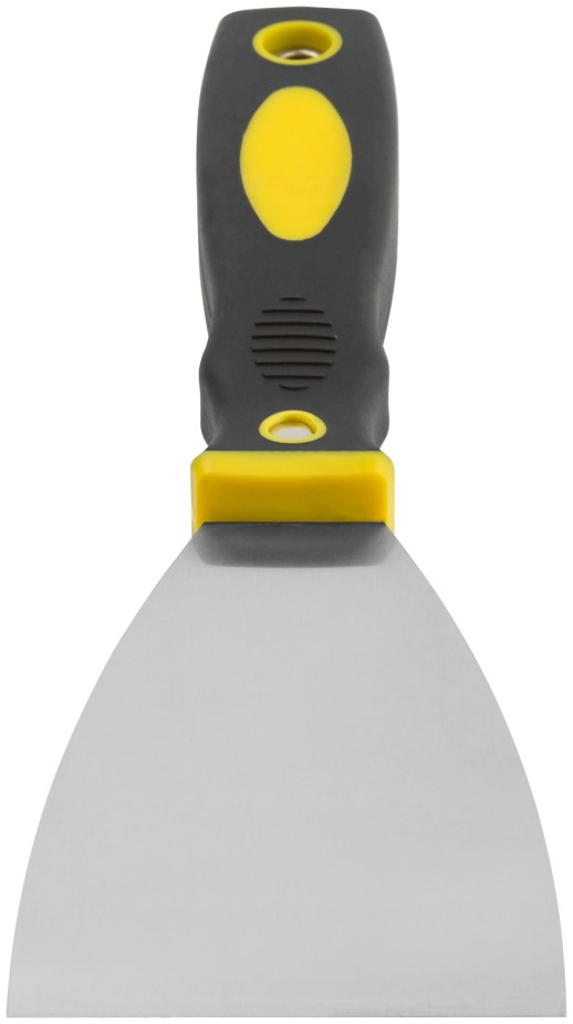 Шпатель для удаления ржавчины Профи, толщ. лезвия 1 мм, двухкомп.ручка с метал.бойком 3" (75 мм)