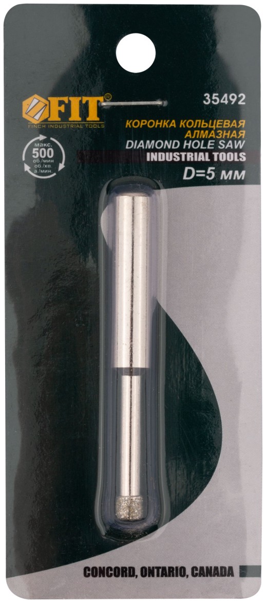 Коронка алмазная кольцевая для керамогранита / мрамора  5 мм