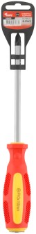 Отверткa ударная, CrV сталь, шестигранное сквозное жало с бойком, прорезиненная ручка  8х150 мм PH3