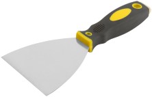 Шпатель для удаления ржавчины Профи, толщ. лезвия 1 мм, двухкомп.ручка с метал.бойком 4" (100 мм)