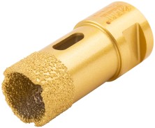 Коронка кольцевая для УШМ, М14, по керамограниту, камню и кафелю алмазная, вакуумное спекание 25х60 мм