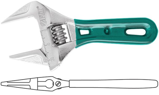 Ключ разводной "Смарт", CrV, укороченный, узкие губки, шкала, экстра увелич.захват 135 мм ( 36 мм )