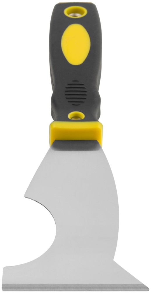 Шпатель многофункциональный Профи, толщ.лезв.1 мм, двухкомп. ручка с метал. бойком, усил.сталь, 75 мм