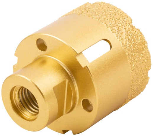 Коронка кольцевая для УШМ, М14, по керамограниту, камню и кафелю алмазная, вакуумное спекание 50х60 мм