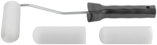 Валик поролоновый белый с ручкой "мини" 100 мм + 2 сменных ролика