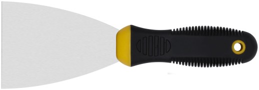 Шпатель, нерж.сталь, черно-желтая прорезин.ручка 3" ( 75 мм)