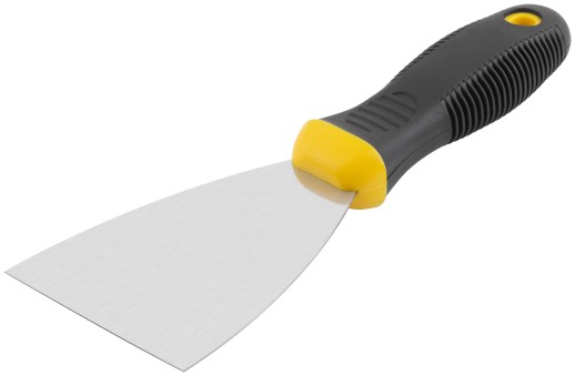Шпатель, нерж.сталь, черно-желтая прорезин.ручка 3" ( 75 мм)