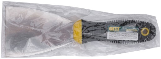 Шпатель, нерж.сталь, черно-желтая прорезин.ручка 3" ( 75 мм)