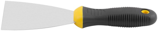 Шпатель, нерж.сталь, черно-желтая прорезин.ручка 3" ( 75 мм)