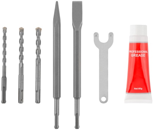 Перфоратор демонтажный 1500 Вт; 0-950 об/мин; 0-4300 уд/мин; 5 Дж; 3 реж.; SDS-plus; БС щеток; 5,2 кг; кейс