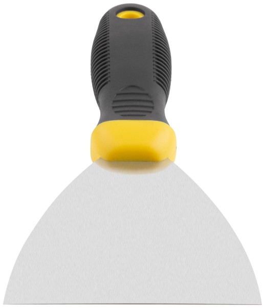 Шпатель, нерж.сталь, черно-желтая прорезин.ручка 4" (100 мм)