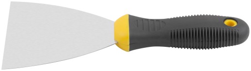 Шпатель, нерж.сталь, черно-желтая прорезин.ручка 4" (100 мм)