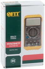 Мультиметр 0,1 мВ-1000 В; 0,1 В-750 В; 1 мкА-20 А; 0,1 Ом-20 МОм; коробка