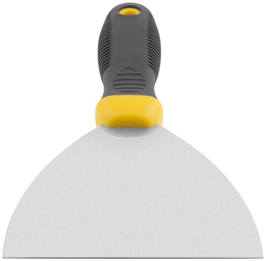 Шпатель, нерж.сталь, черно-желтая прорезин.ручка 5" (125 мм)