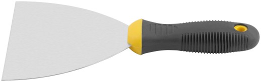 Шпатель, нерж.сталь, черно-желтая прорезин.ручка 5" (125 мм)
