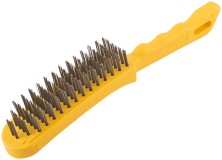 Корщетка стальная, желтая пластиковая ручка, 275 мм, 6-ти рядная