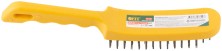 Корщетка стальная, желтая пластиковая ручка, 275 мм, 6-ти рядная