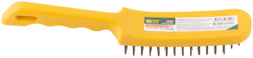 Корщетка стальная, желтая пластиковая ручка, 275 мм, 6-ти рядная