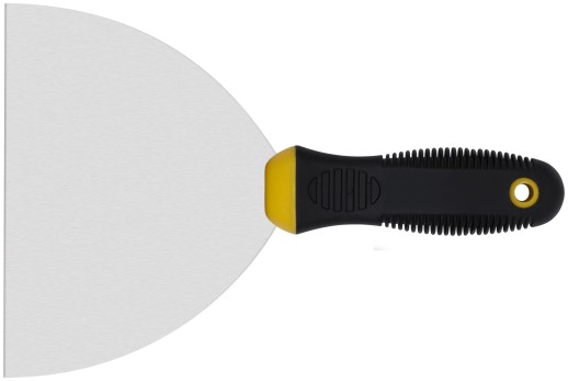 Шпатель, нерж.сталь, черно-желтая прорезин.ручка 6" (150 мм)