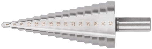 Сверло ступенчатое HSS ( Р6М5 ) по металлу, 15 ступеней, 4-32 мм