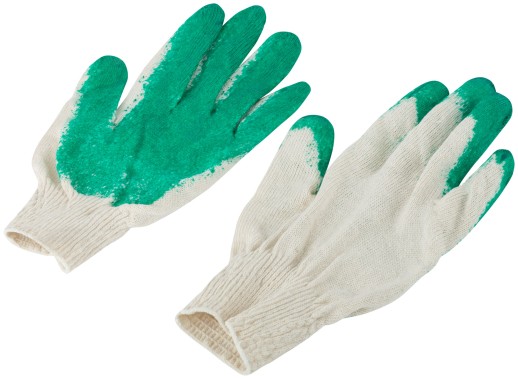 Перчатки вязаные х/б с резиновой заливкой наладонника