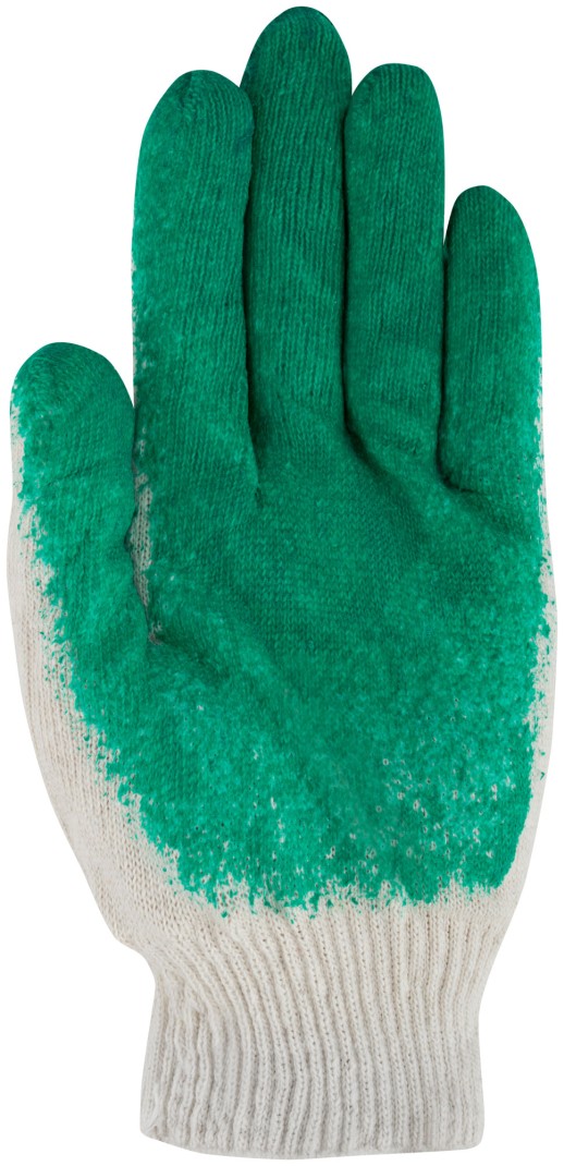 Перчатки вязаные х/б с резиновой заливкой наладонника