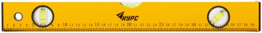 Уровень "Лайт", 3 глазка, желтый корпус, шкала  400 мм
