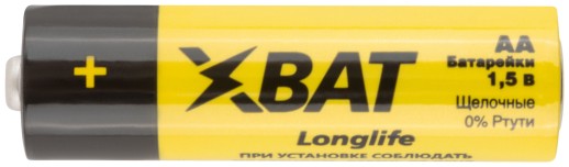 Батарейка щелочная, 1.5 В, тип АА, 4 шт.