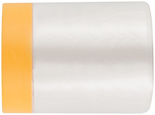 Clever Cover: укрывная пленка с золотистой малярной лентой, статически заряжена, 7 мкр., 55 см х 33 м