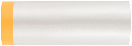 Clever Cover: укрывная пленка с золотистой малярной лентой, статически заряжена, 7 мкр., 140 см х 33 м