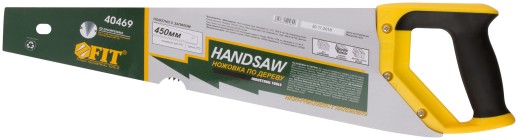 Ножовка по дереву, крупный кален.зуб 5 ТPI с запилом 7 ТPI, 2D заточка, пласт.прорезинен.ручка 450 мм