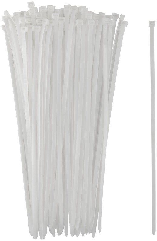 Хомуты нейлоновые для проводов, белые 100 шт., 7,6х400 мм