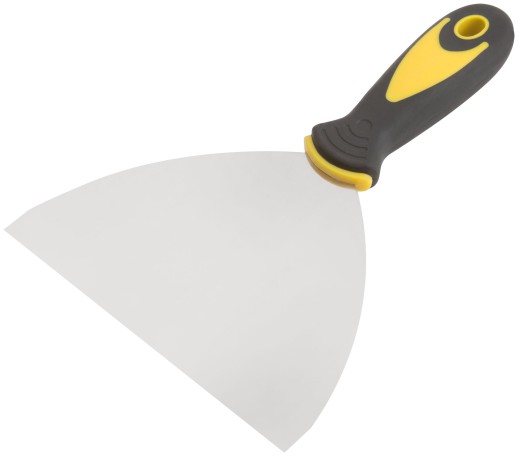 Шпатель, нерж.сталь, прорезиненная ручка 6" (150 мм)