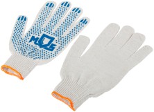 Перчатки вязаные (4 нити), х/б, с ПВХ, 10 класс вязки