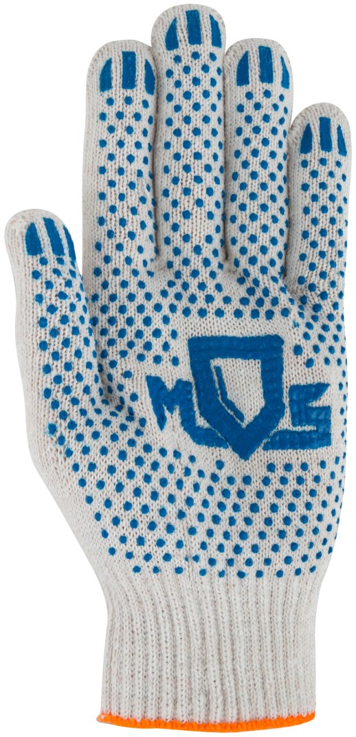 Перчатки вязаные (4 нити), х/б, с ПВХ, 10 класс вязки