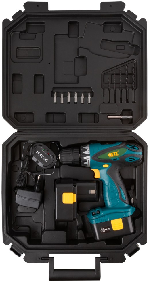 Дрель-Шуруповерт акк. 14,4 В; 0-550 об/мин; 15,0 Нм; 2 (Ni-Cd) 1,3 Ач; 3-5 ч.; рез. накл.; кейс