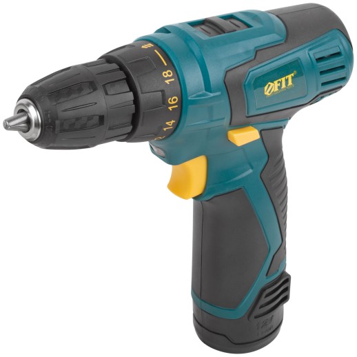 Дрель-Шуруповерт акк. 12,0 В; 0-650 об/мин; 15,0 Нм; 1 (Li-Ion) 1,3 Ач; 1 ч.; рез. накл.; коробка